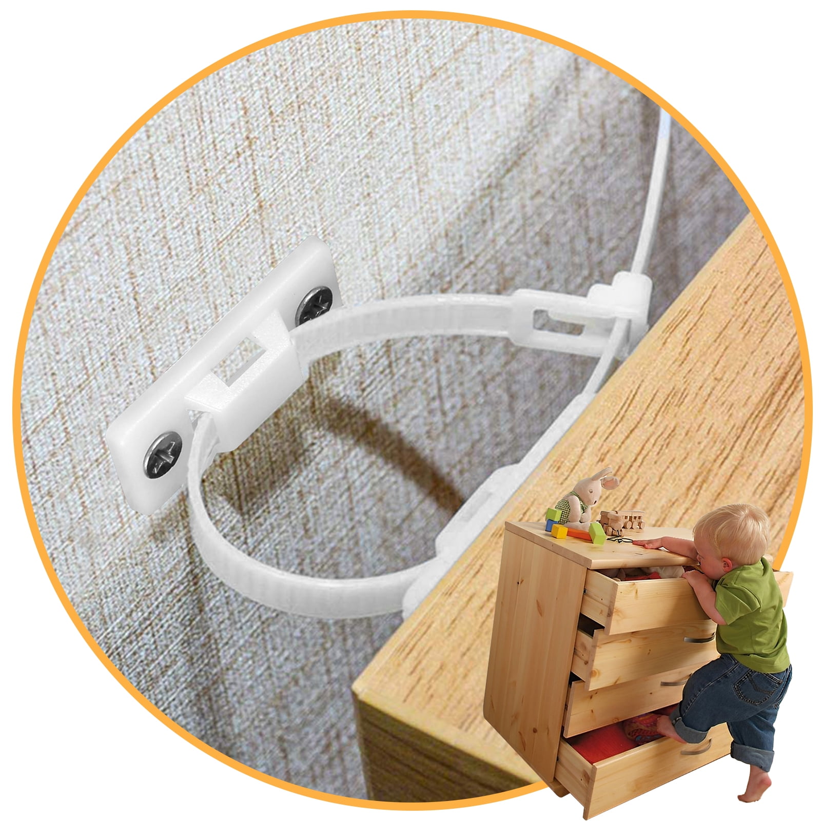 CIVG 20pcs Furniture Anchors Kit Tip Resistant Furniture Brackets Wall