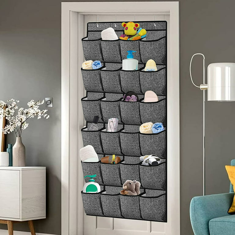 Space-saving Hanging Shoe Organizer With 24 Pockets And Hanger For
