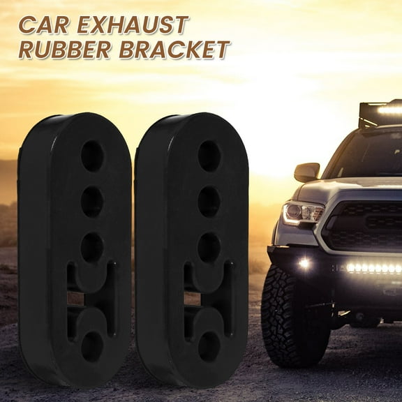 CIVG 2pcs Exhaust Hangers Universal Rear Exhaust Repair Hanger 4 Holes 12mm Car Exhaust Mount Brackets High Density Rubber Muffler Hanger for Protecting Car Exhaust System (Black)