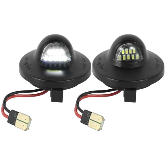 CIVG 2pcs License Plate Light Compatible with F-150 1990-2014 IP68 Waterproof LED Number License Plate Light 3W 12V DC Bright White 6500K Car Number Plate Lamp for Car Auto (Black)