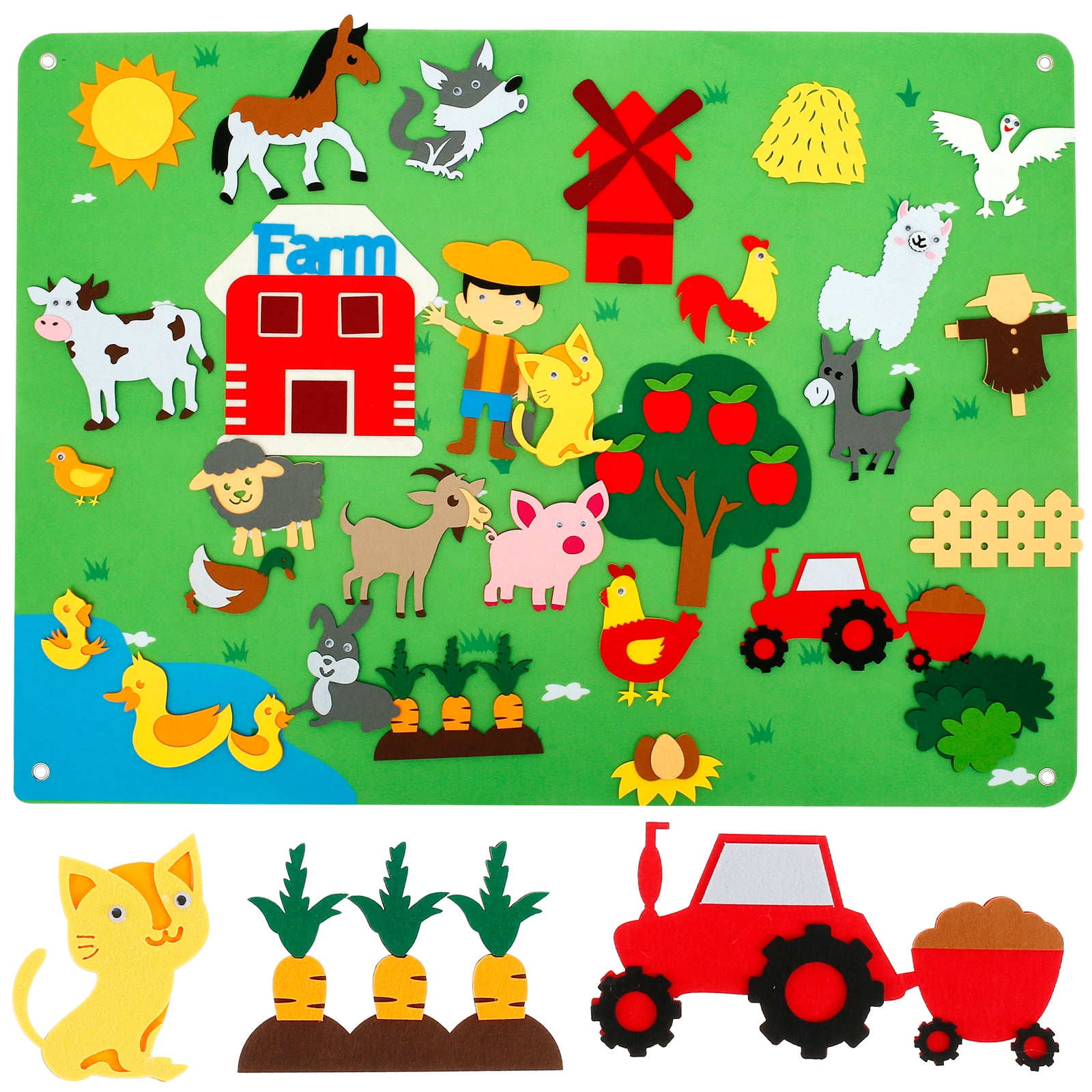 CIVG 3.5ft Children Teaching Felt Board Farm Animals Story Set Early