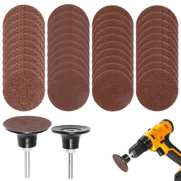 CIVG 40pcs Sanding Disc for Grinding 2inch Sanding Pads 24 60 80 120 Grit Grinder Wear Resistant Dry Sanding Paper with Turntable Rotary Tools Accessories for Metal Car Stainless Steel