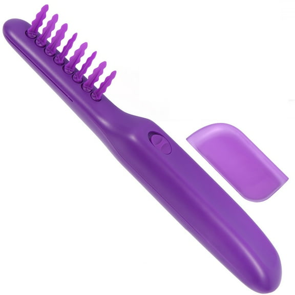 Willstar Portable Travel Size 10.63" Electric Detangling Heated Hair Straightening Brush, Cordless, Purple