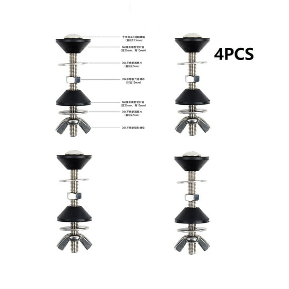 Pluokvzr 4pcs Toilet Tank to Bowl Bolt Kit 304 Stainless Steel Toilet Tank Bolts Washer Kit Sturdy Toilet Rubber Washer Gasket Set Toilet Split Bolt Replacement M6×65MM for Most Toilet Tank