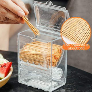 Toothpick Holder Pocket Flat Toothpick Holders Decorative Crystal Glass  Toothpick Holder With Lid B 