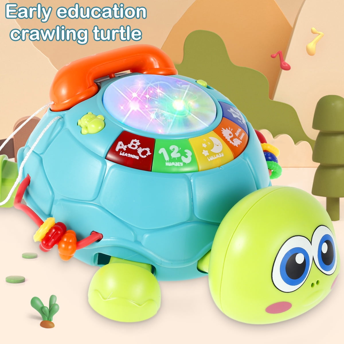 Musical Turtle Baby Toys 6 to 12 Months, Infant Light up Music Toys Tummy  Time Development, Crawling Toy for 7 8 9 10+ Month Old, Easter Christmas  for