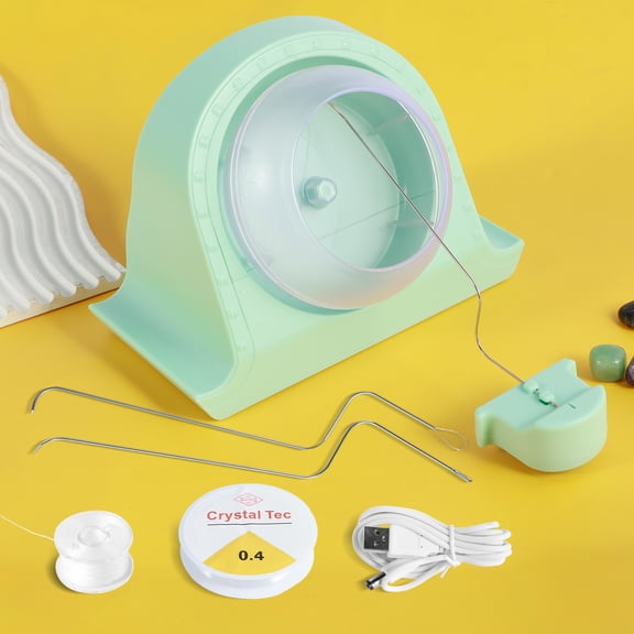 CIVG Electric Bead Spinner Efficient Bead Spinner Machine Easy to Use Electric Bead Bowl Spinner Time Saving Clay Bead Spinner with 2 Needles Bracelet Making Spinner with Nonslip Bottom