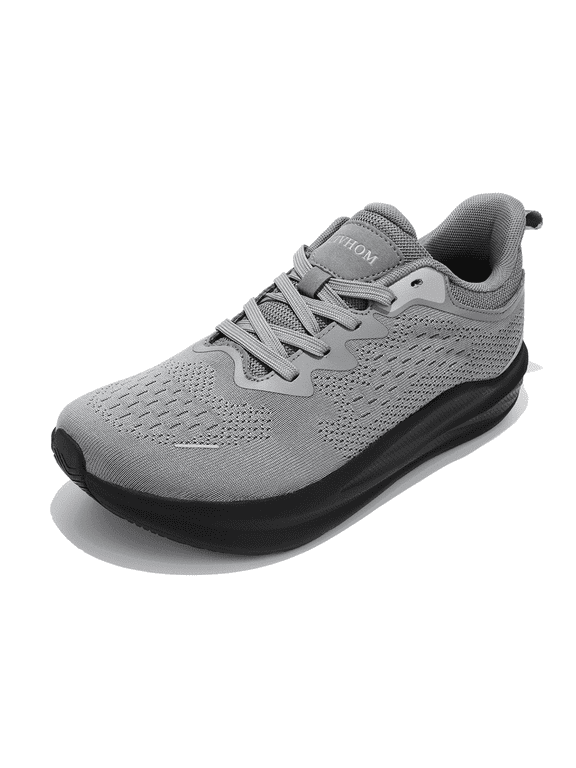 Men’s Extra Wide Toe Box Barefoot Walking Sneakers, Non-Slip Rubber Sole, Breathable Mesh for Walking Gym Training Travel and Casual Wear Grey US 10