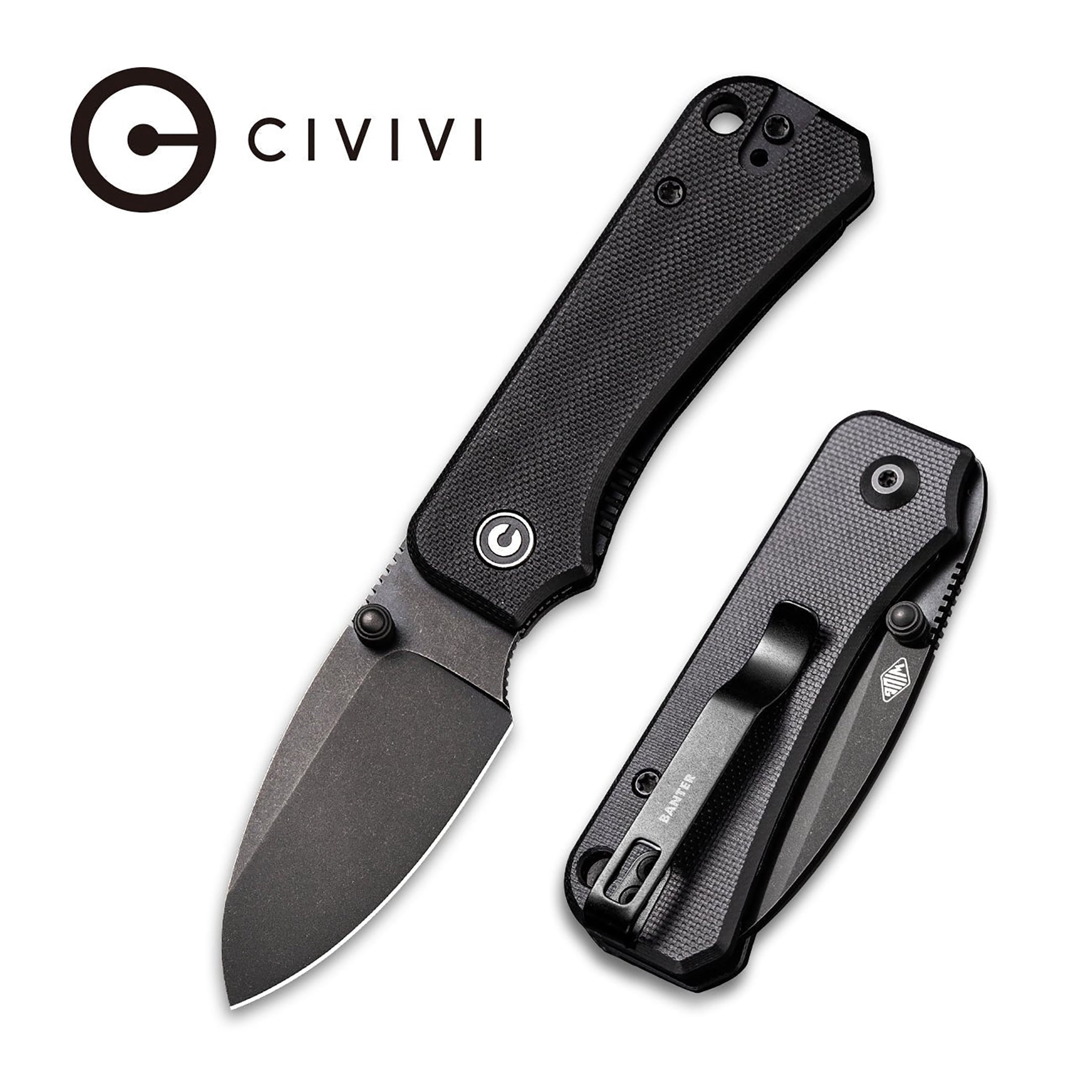 CIVIVI Baby Banter Pocket Folding Knife 2.34" Nitro-V Blade Small Knife with Titanium Thumb Stud Opener WM-C19068S-2
