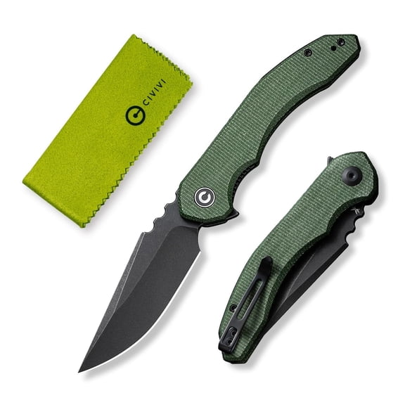 CIVIVI Bluetick Folding Pocket Knife with 3.47" 14C28N Blade Canvas Micarta Handle C23050-3