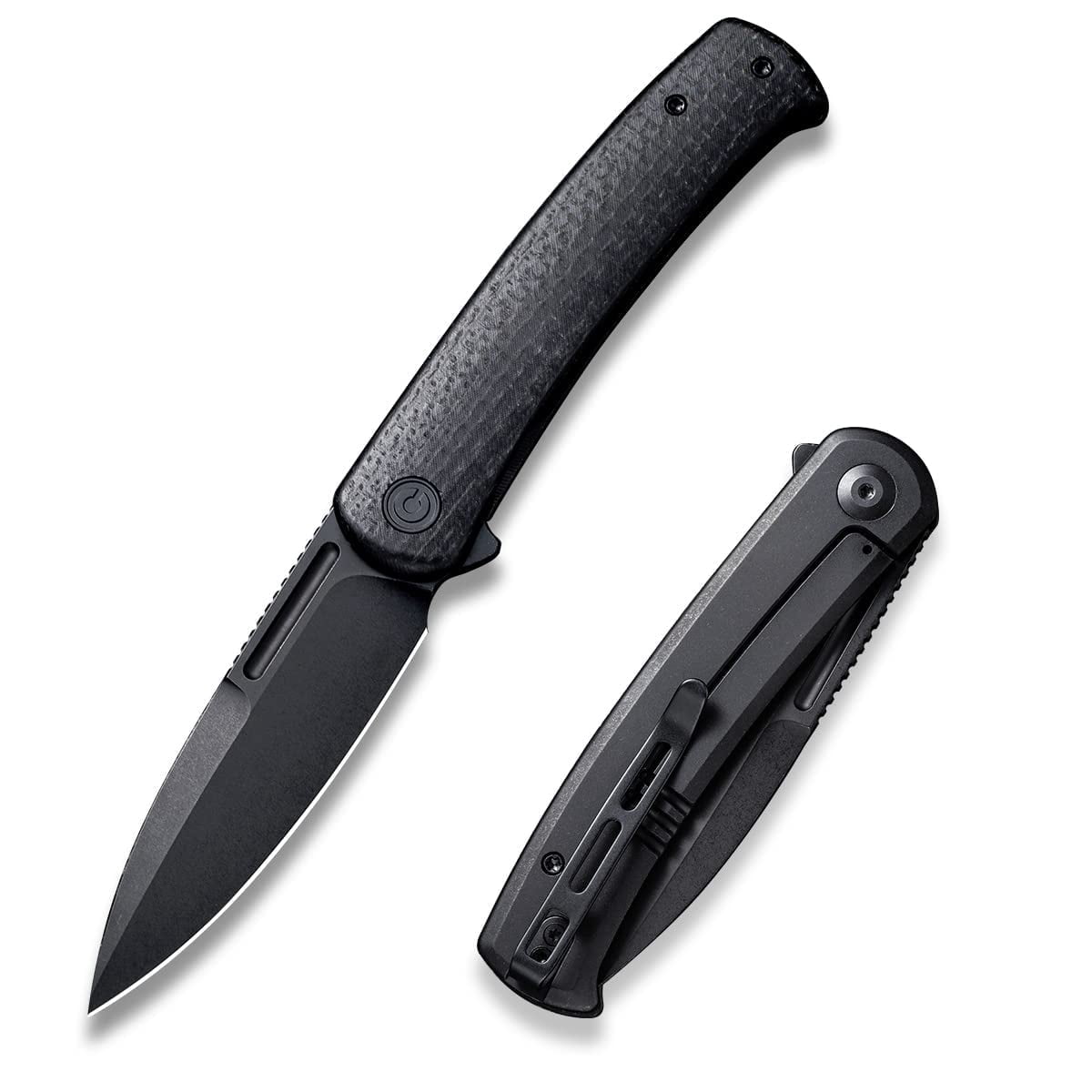 CIVIVI Cetos Folding Knife, 3.48-in 14C28N Blade Spear Point with Coarse Micarta Scale Flipper Knife Frame Lock C21025B-2