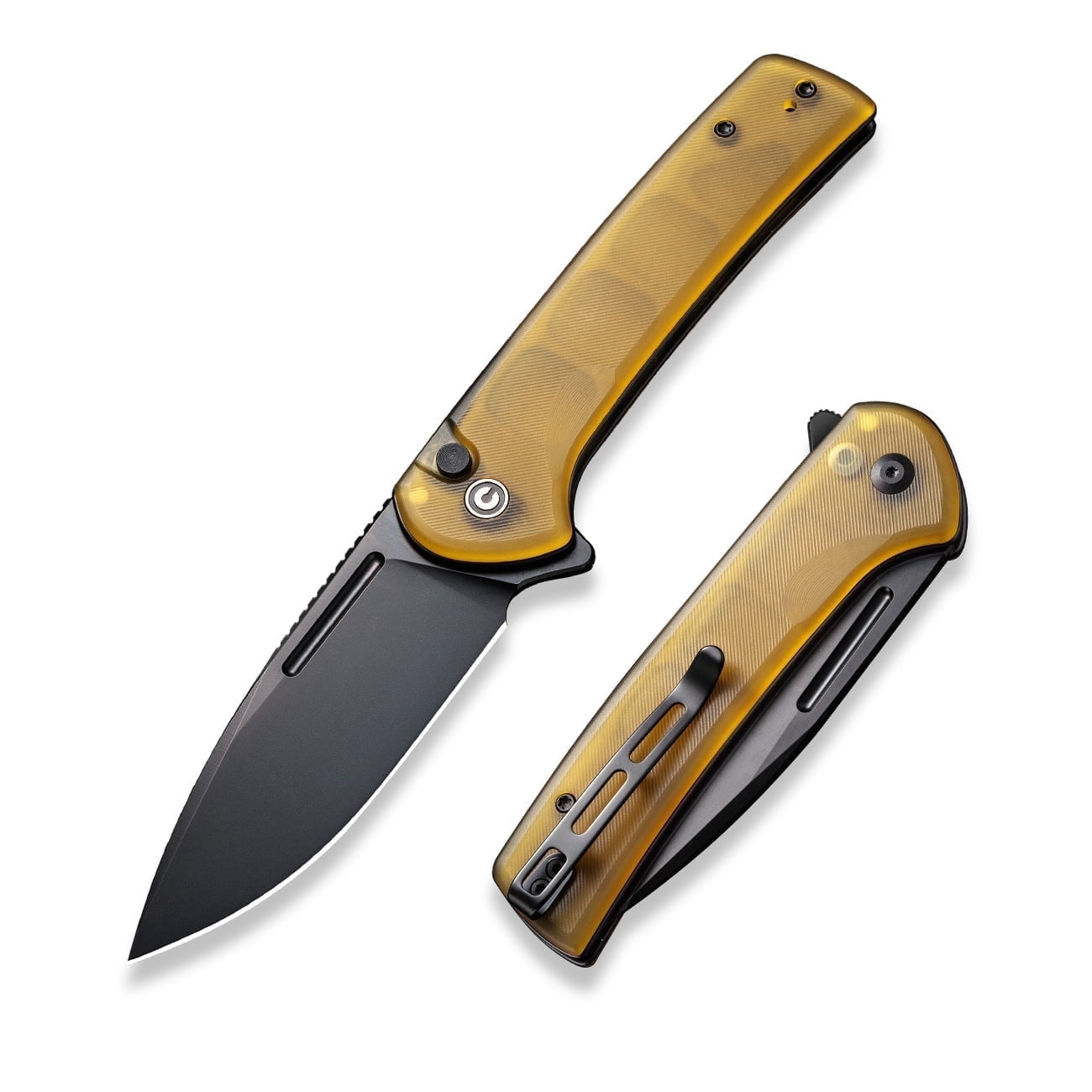 CIVIVI Conspirator Pocket Folding Knife, Button Lock Knife 3.48" Nitro-V Blade Ultem Handle C21006-6