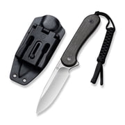CIVIVI Elementum Fixed Blade Knife, 3.98 D2 Stainless and Dark Green Micarta C2105B