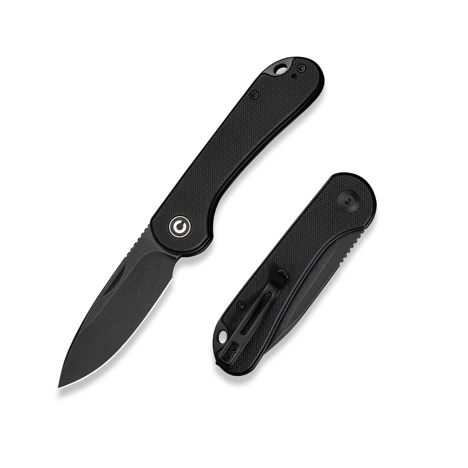 CIVIVI Elementum Slip Joint Pocket Knife, Folding Knife with 2.96" Swedish 14C28N Blade G10 Handle C18062AJ-1 (Black)