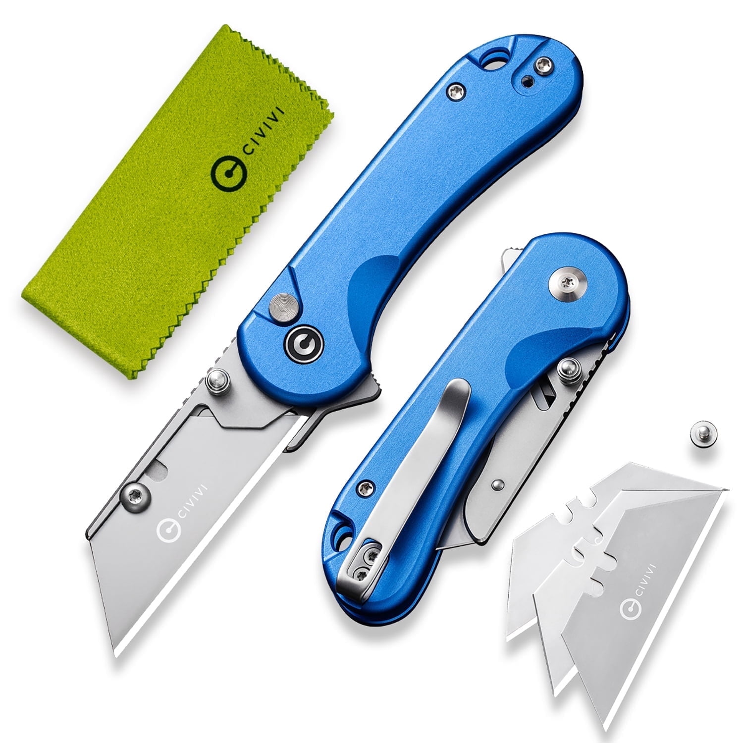 CIVIVI Elementum Utility Pocket Knife Box Cutter Set with 3Pcs Extra Razor Blades C23039B-2