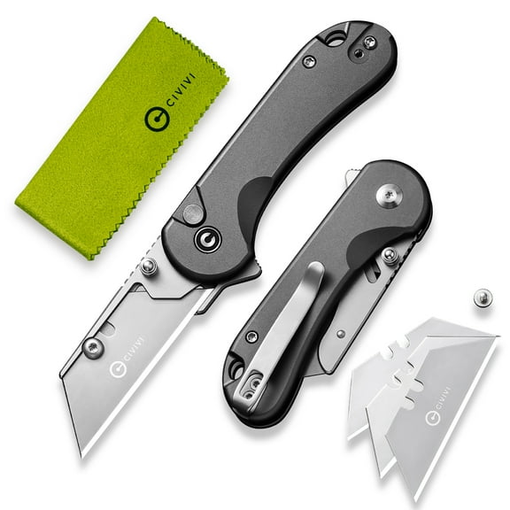CIVIVI Elementum Utility Pocket Knife Box Cutter Set with 3Pcs Extra Razor Blades C23039B-4