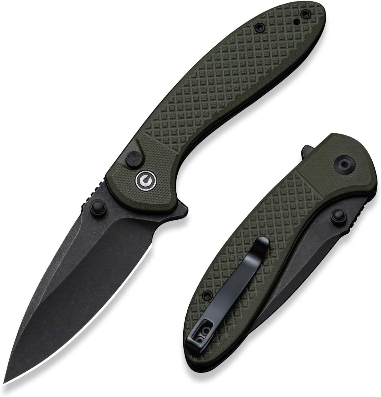 CIVIVI Faeger Pocket Folding Knife with 2.98" 14C28N Blade and Milled Neutral Blue G10 Handle C24031-2