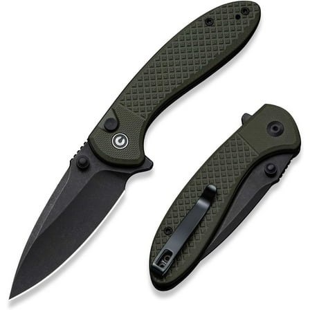 CIVIVI Faeger Pocket Folding Knife with 2.98" 14C28N Blade and Milled Neutral Blue G10 Handle C24031-2