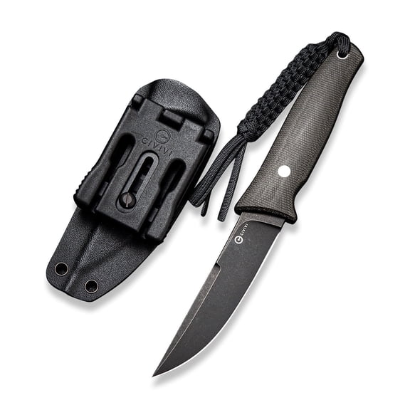 CIVIVI 4.07 in Drop-Point D2 Blade Tactical Knives, with Black Lanyard C19046-4
