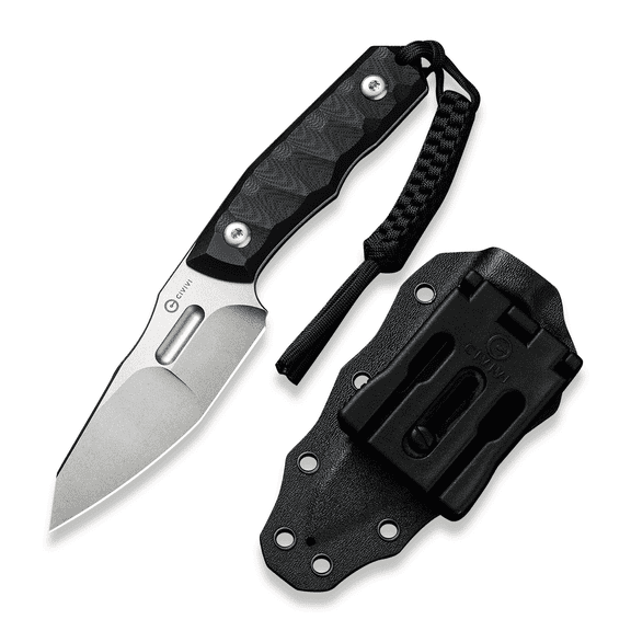 CIVIVI Fixed Blade Knife with Kydex Sheath, T-clip, Lanyard for Outdoor Carry, Propugnator Knife PG KNIVES Designed, 4.15" D2 Blade G10 Handle C23002-1