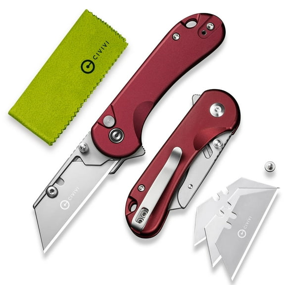 CIVIVI Folding Utility Knife Box Cutter, Elementum Utility Pocket Edc Knife with 3Pcs Extra Razor Blades C23039B-5