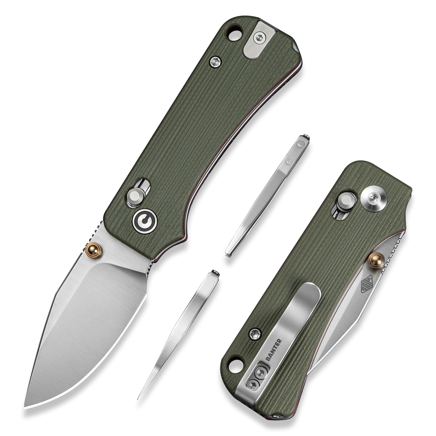 CIVIVI Baby Banter 2 TG Crossbar Lock, Green and Red G10, 14C28N