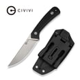 thumbnail image 1 of CIVIVI Carveth Fixed Blade Knife with 1PC Black Lanyard, Black Kydex Sheath & T-Clip, Tactical Knife with 3.59" Stonewashed AEB-L Blade Black G10 Handle C25040-1, 1 of 7