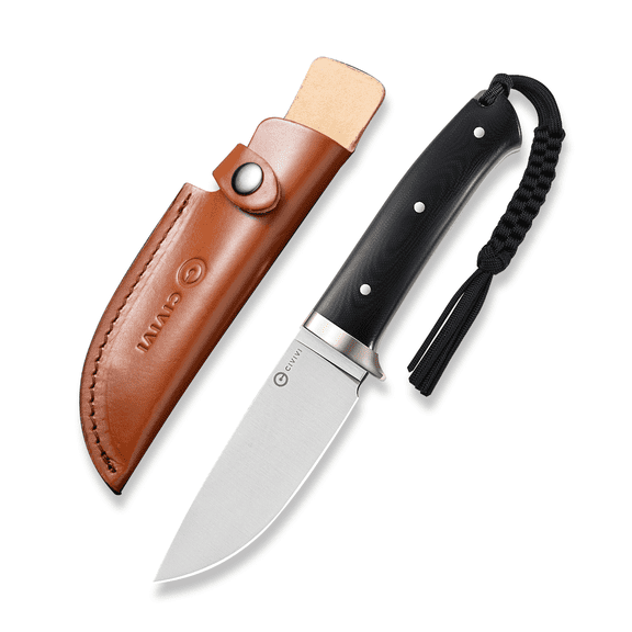 CIVIVI Knives Cloud Peak Fixed Blade Black G10 & Nitro-V Stainless Steel Knife C23044-1