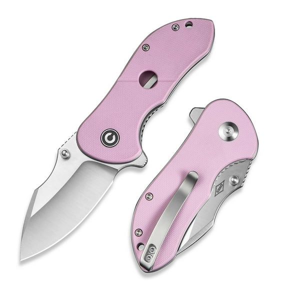 CIVIVI Gordo Pocket Folding Knife with 2.51" D2 Blade G10 Handle C22018C-4, Powder Pink