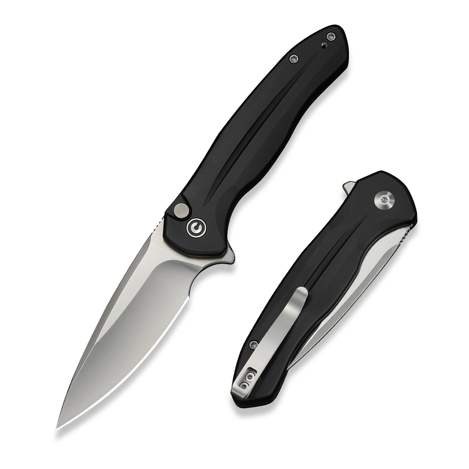 CIVIVI, Pocket Knife, C24091-1, Black Aluminum & Steel - Walmart.com
