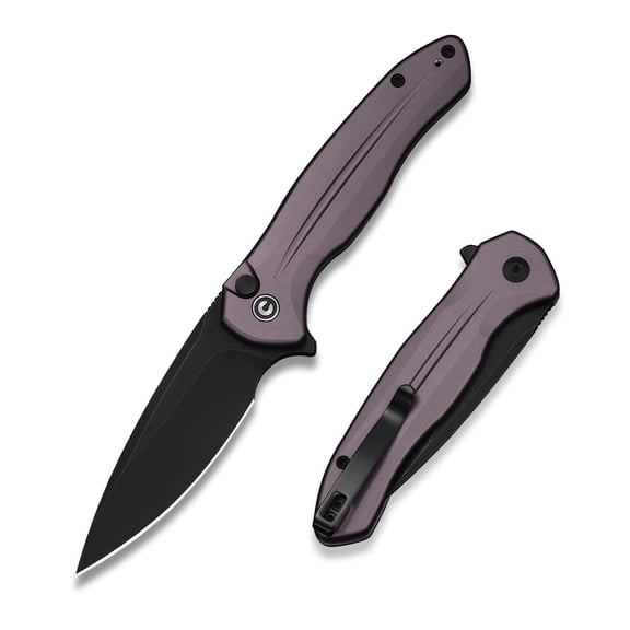 CIVIVI Kitefin Button Lock Purple Aluminum & 14C28N Stainless Steel Pocket Knife C24091-3