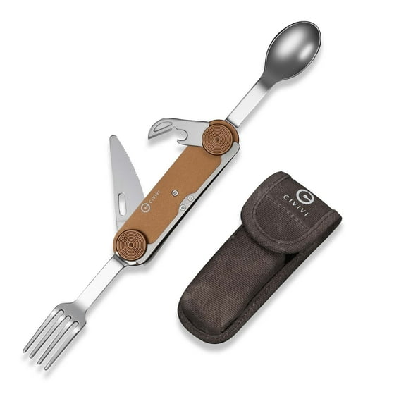 CIVIVI Partake Multi-tool 4-in-1 Coyote Brown Aluminum & Stainless Steel Camp Knife C24032C-2