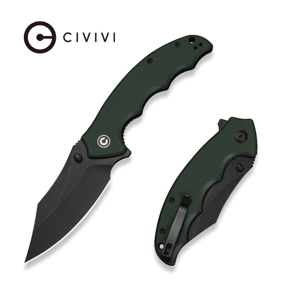 CIVIVI Pentad Pocket Knife Folding Knife with 3.48" Black Stonewashed Nitro-V Blade Teal Green G10 Handle C24068-2
