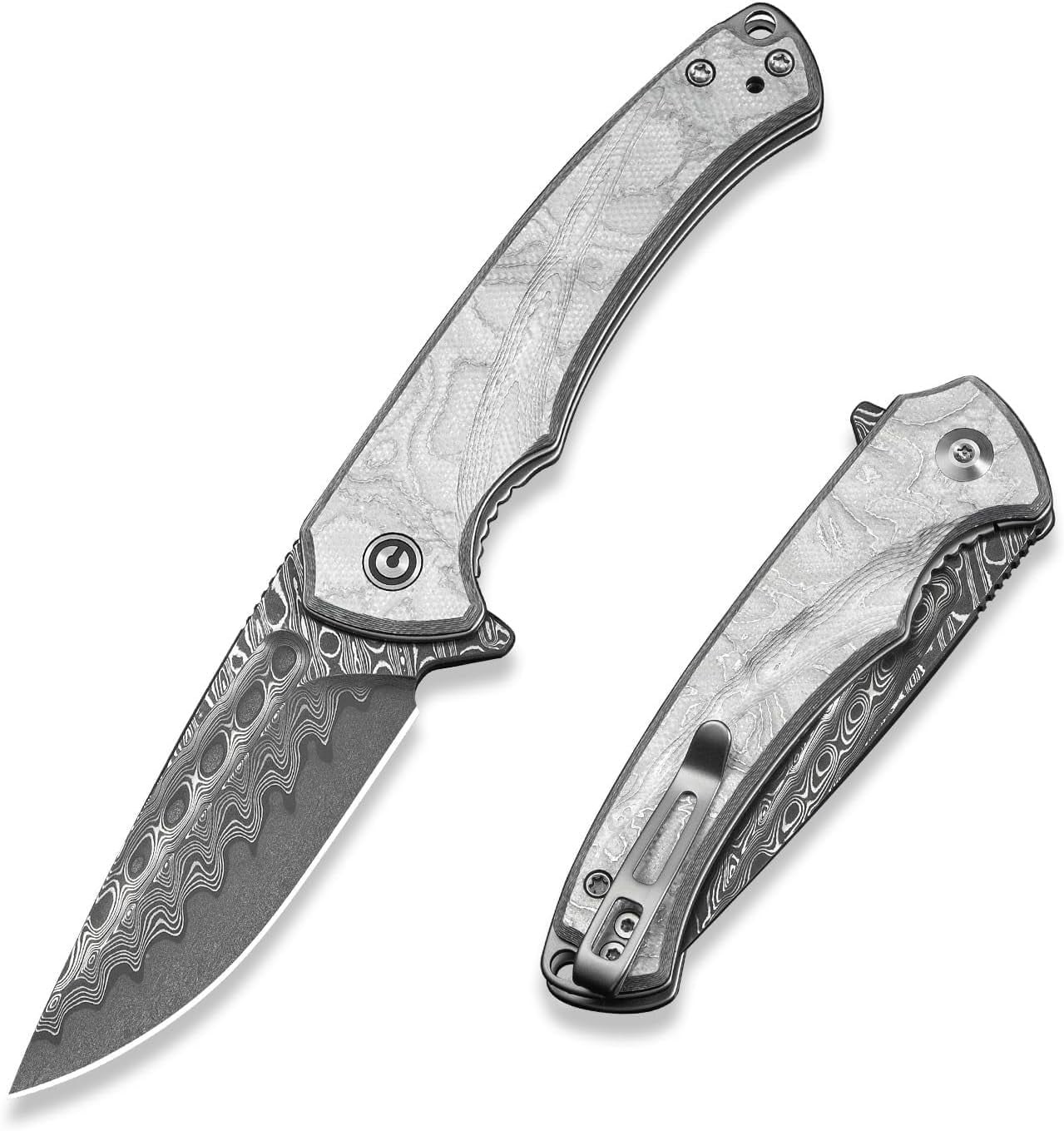 CIVIVI Voidflare Pocket Folding Knife with 2.92" Damascus Blade C24040-DS1