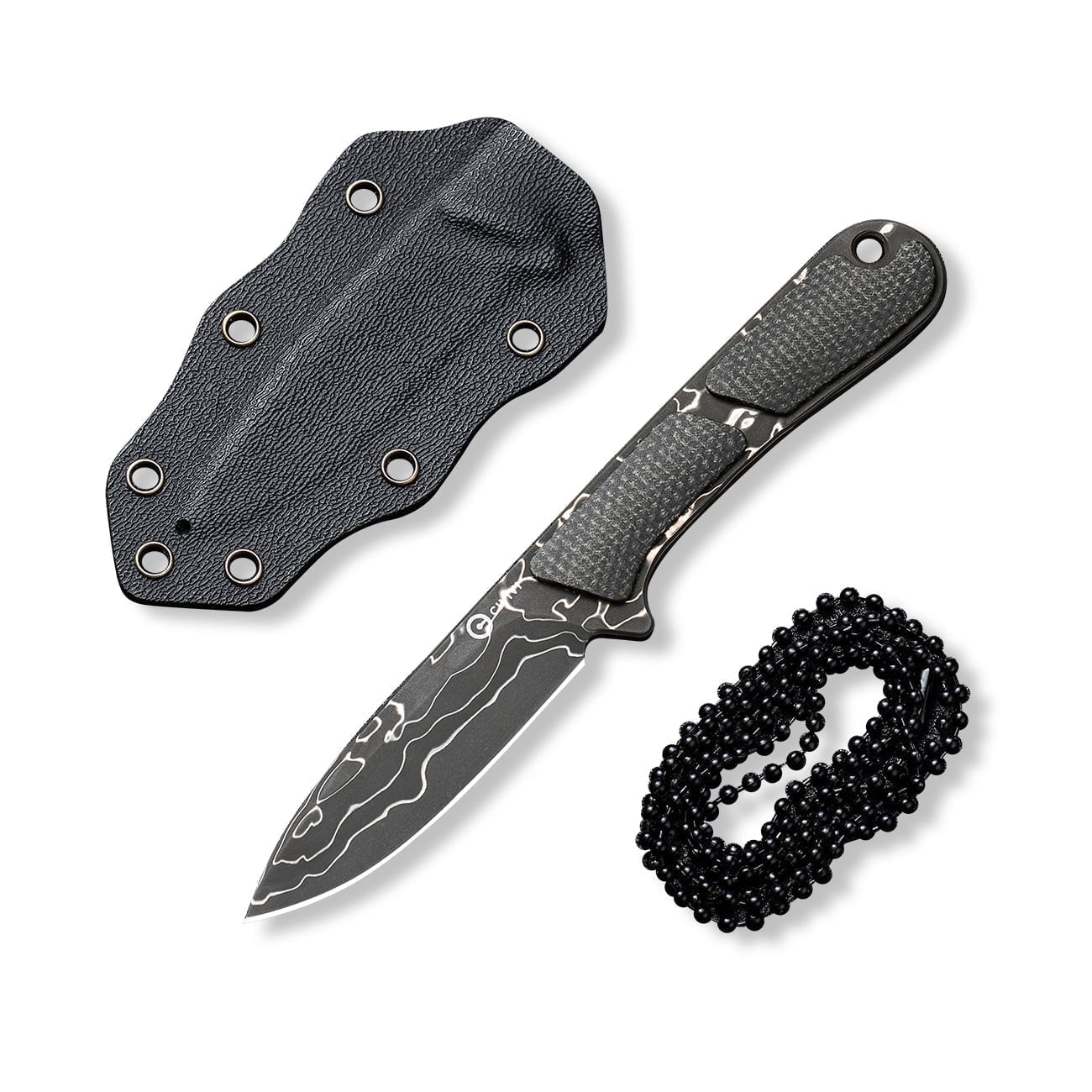 CIVIVI Mini Elementum Fixed Blade Knife with a Kydex Sheath and a Chain C23010-DS1