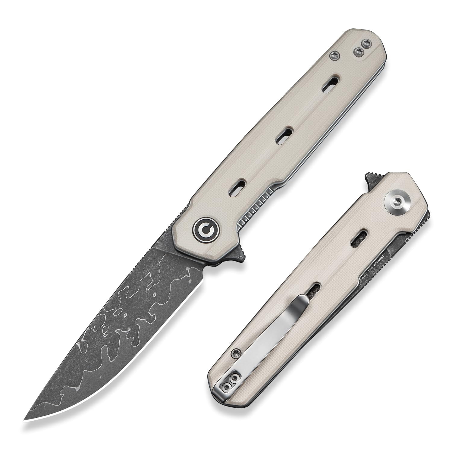 CIVIVI Navo Pocket Folding Knife with 3.25" Damascus Blade C25015A-DS1