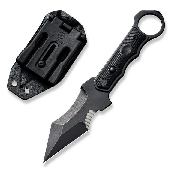 CIVIVI Orthrus Fixed Blade Knife 3.76" Nitro-V Blade & Black G10 Handle C20037B-1