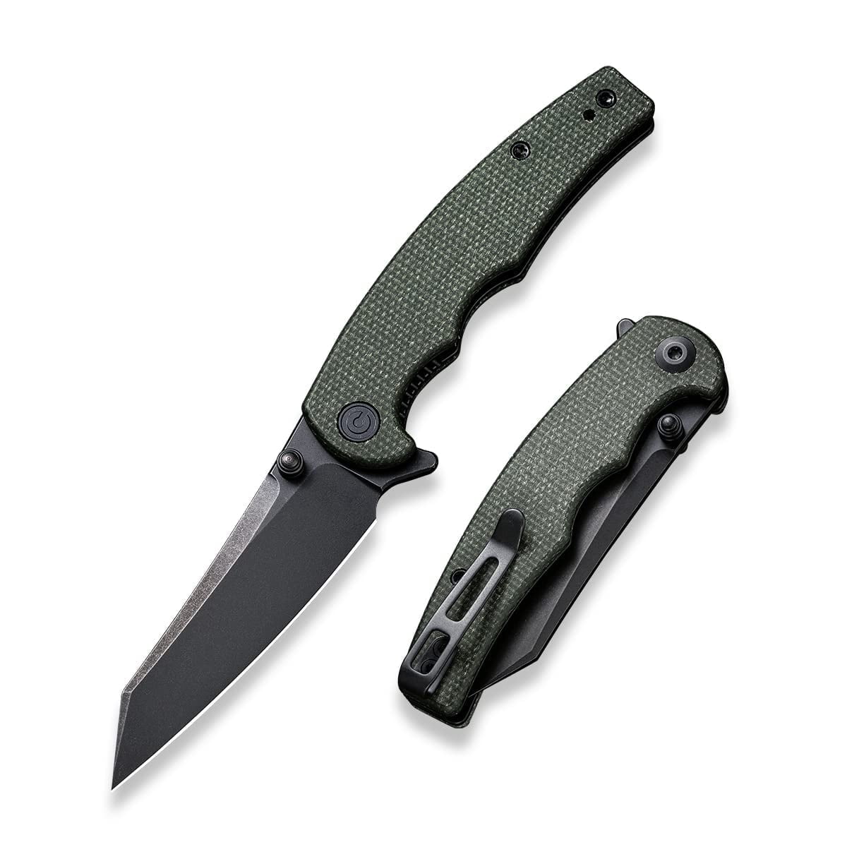 CIVIVI P87 Folder Kaila Cumings 2.9-in Nitro-V Blade Reverse Tanto, Micarta Handle with A Thumb Stud Liner Lock Folding Pocket Knife for Everyday Carry (Green)