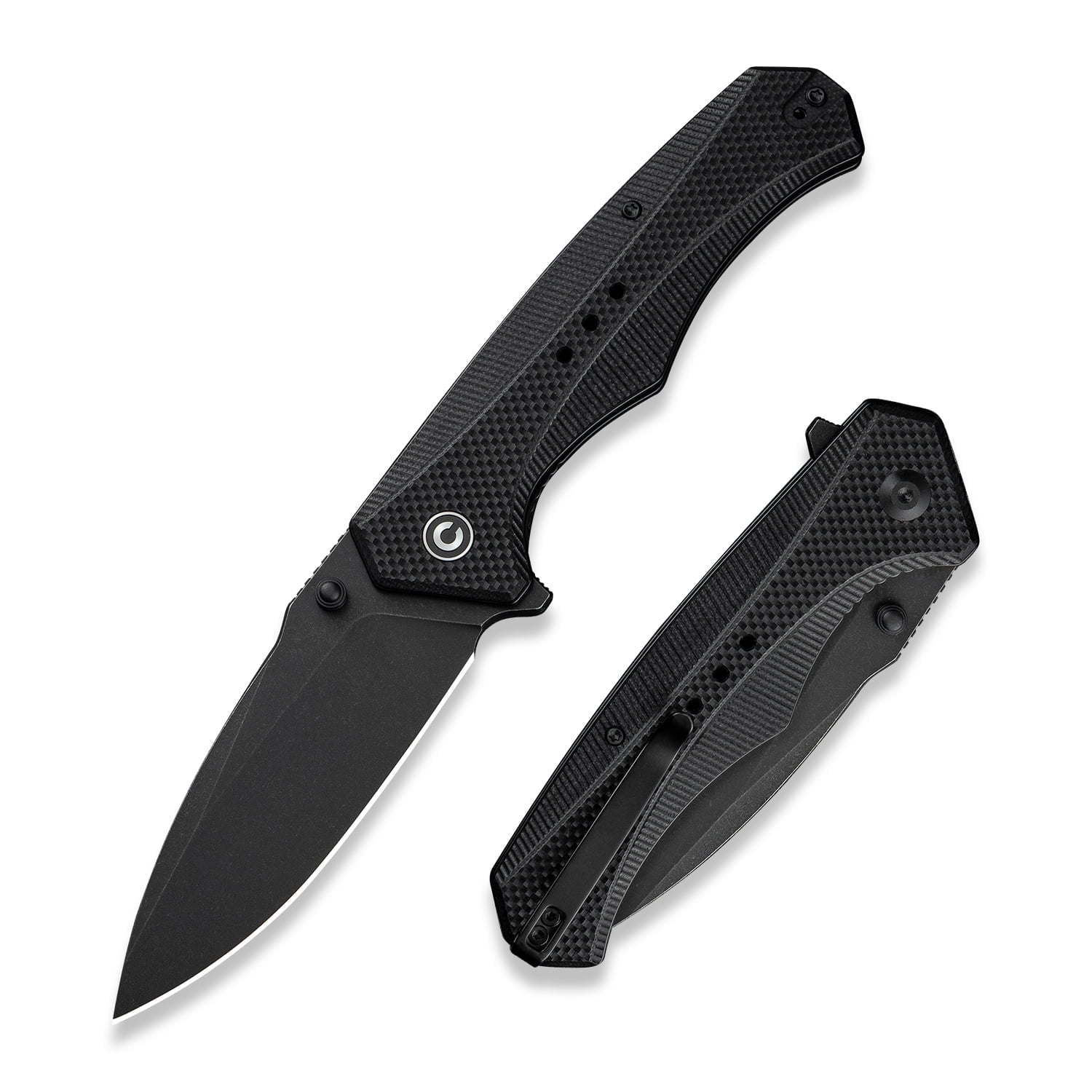 CIVIVI Photonix Pocket Knife, Folding Knife with 3.7" 14C28N Blade G10 Handle with Pocket Clip for Men Women, Camping Hiking Fishing Knife C23081B-1, Black