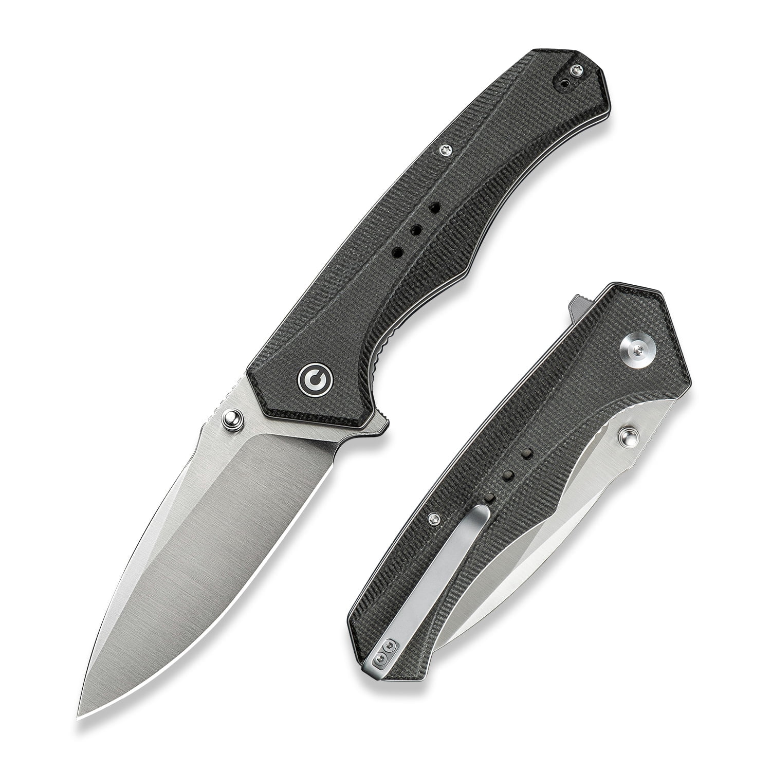 CIVIVI Photonix Pocket Knife, Folding Knife with 3.7" 14C28N Blade Micarta Handle with Pocket Clip for Men Women, Camping Hiking Fishing Knife C23081B-3, Dark Green