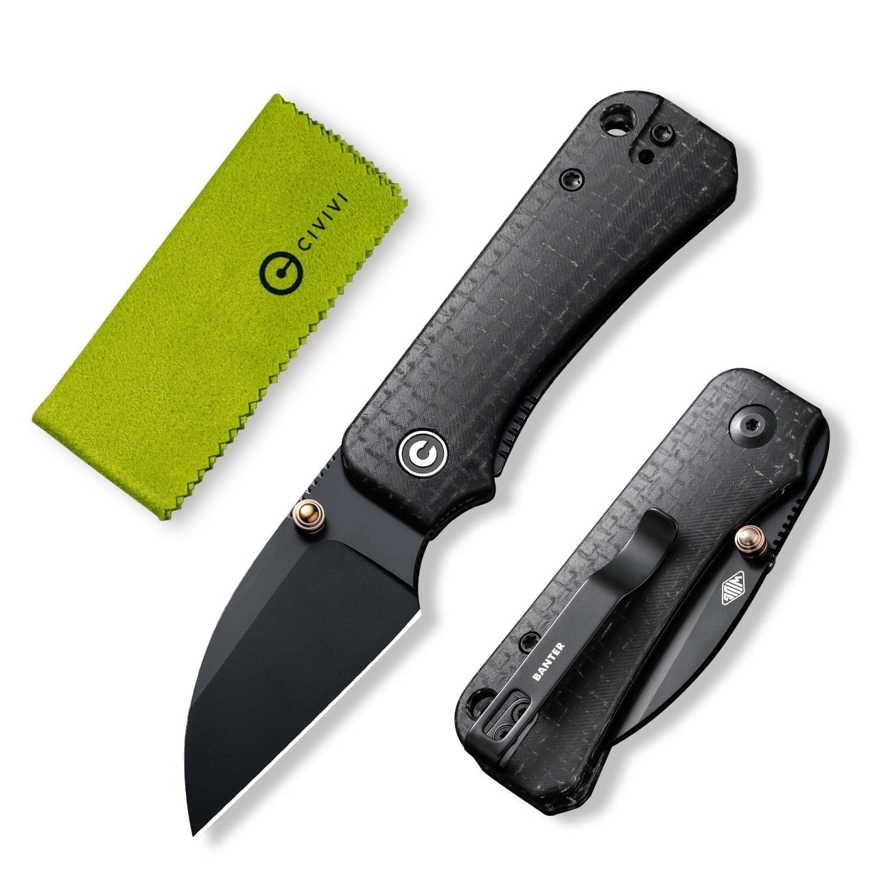 CIVIVI Baby Banter Pocket Folding KnifeWharncliffe 2.32" Nitro-V Blade Small Knife C19068SC-1