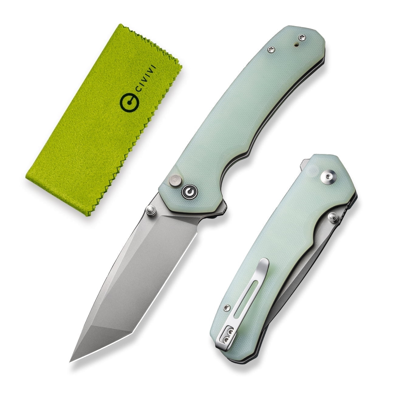 CIVIVI Pocket Folding Knife Button Lock Brazen 3.46" 14C28N Blade C19059C-3