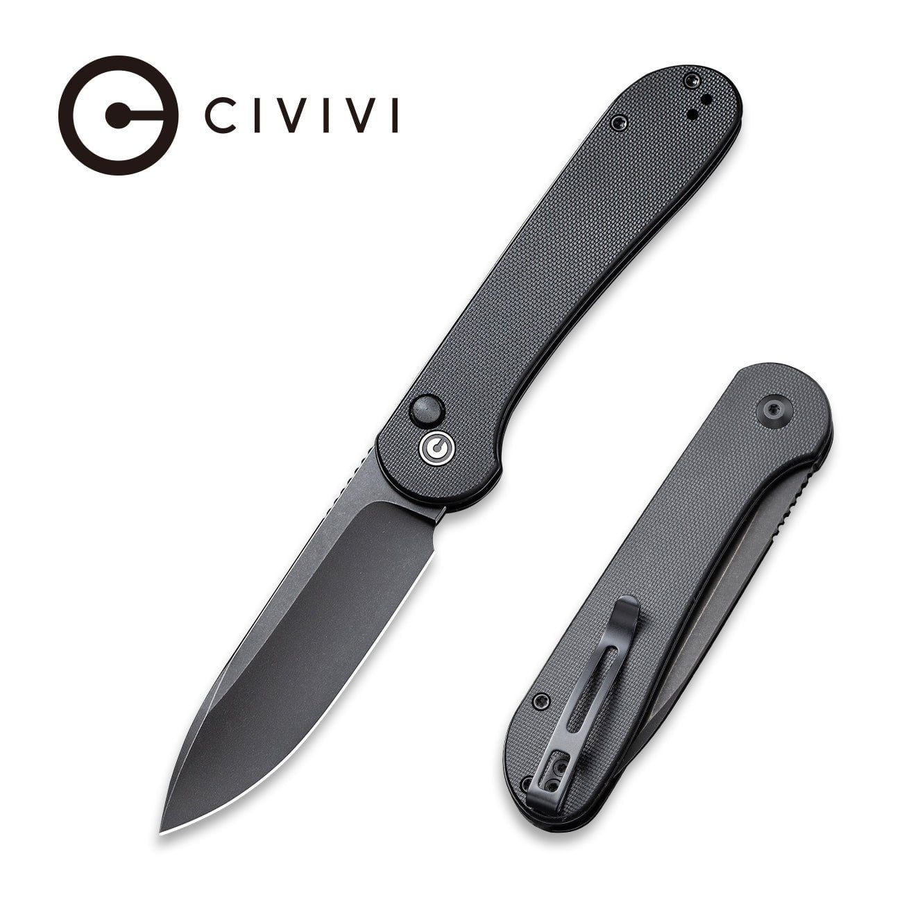 CIVIVI Pocket Folding Knife Button Lock Elementum 3.47" 14C28N Blade C2103A
