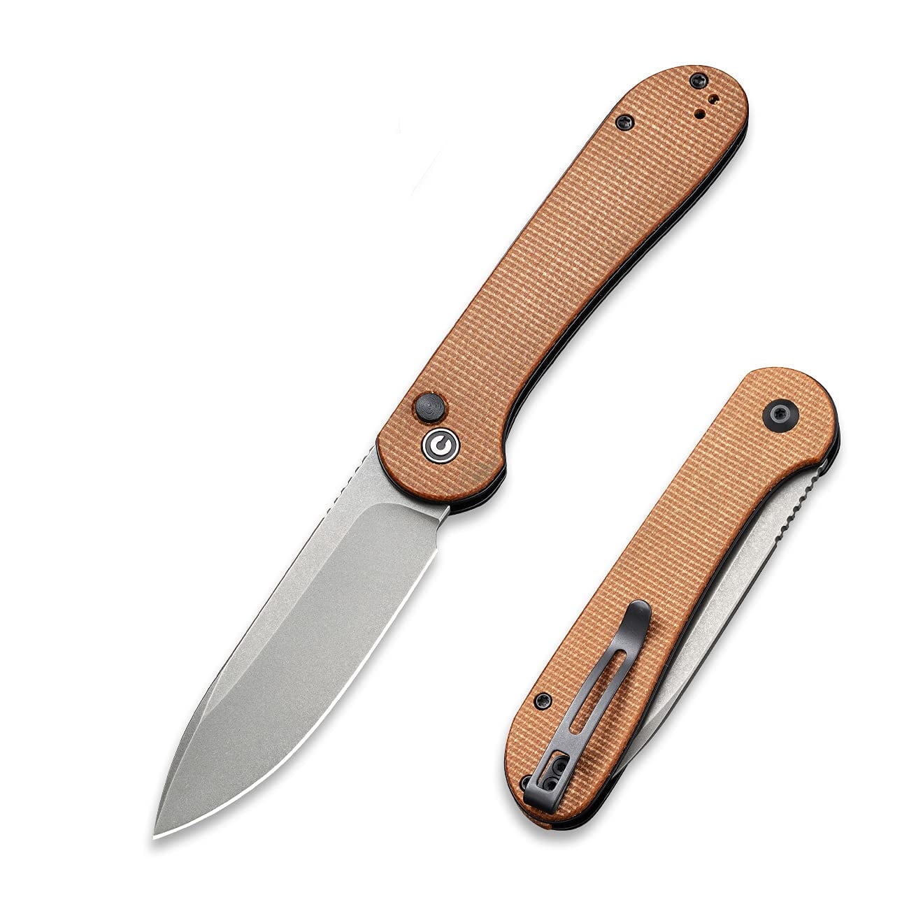 CIVIVI Pocket Folding Knife Button Lock Elementum 3.47" 14C28N Blade C2103D