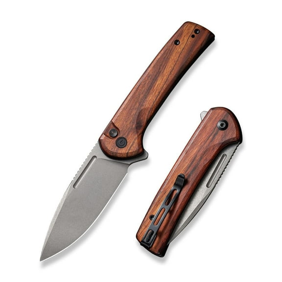 CIVIVI Pocket Knife Button Lock Folding Knife 3.48" Nitro-V Blade Cuibourtia Wood Handle Conspirator C21006-3