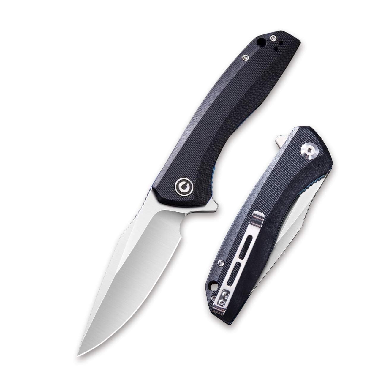 CIVIVI Pocket Knife Folding Knife Black G10 Handle Satin Finished 9Cr18MoV Blade Baklash C801C