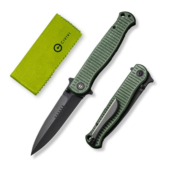 CIVIVI RS71 Pocket Knife for Men, Folding Knife with 4" Nitro-V Long Blade Micarta Full-size Handle C23025-3