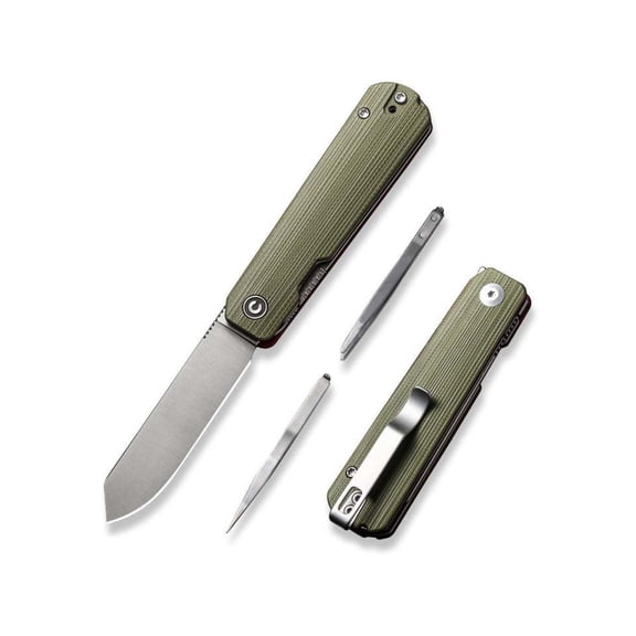 CIVIVI Sendy Folding Knife, 2.83in, Nitro-V, Spey Point, G10 Green Handle