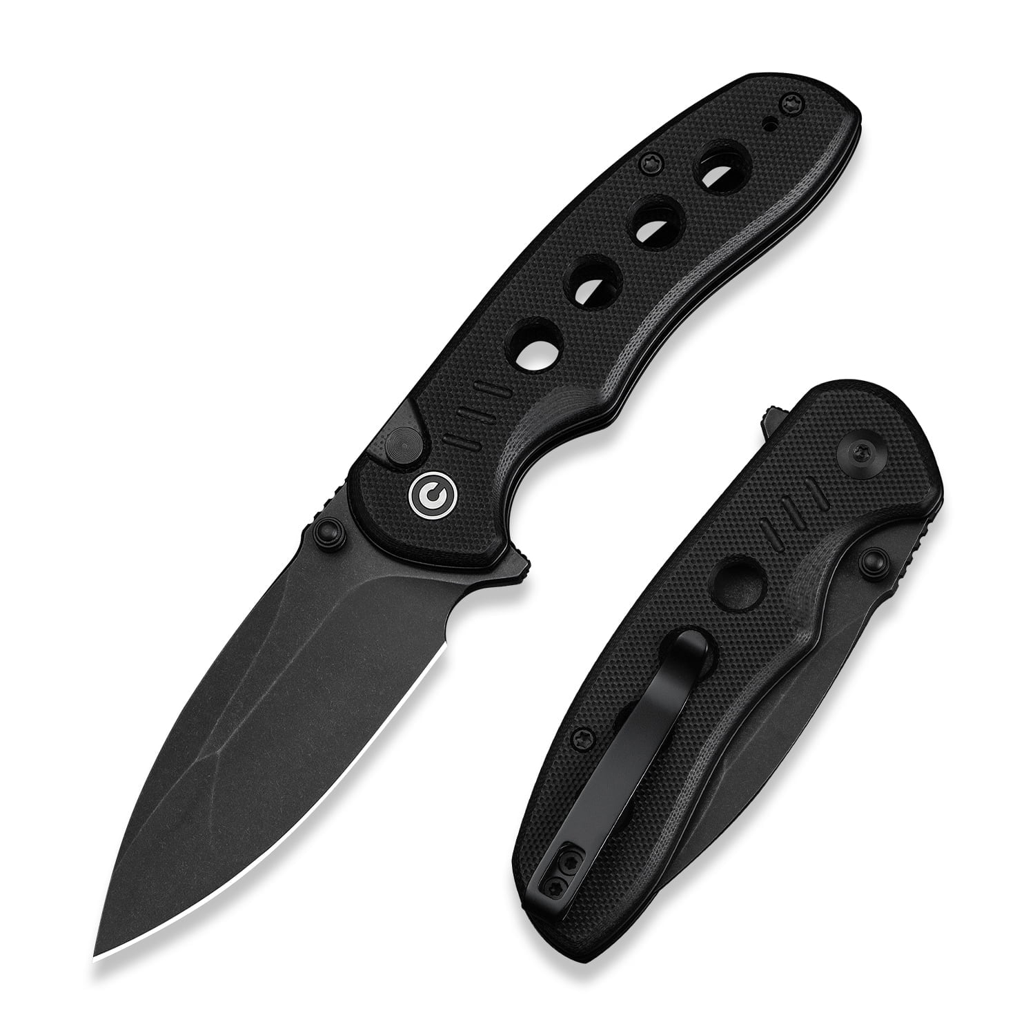 CIVIVI Triptych Pocket Folding Knife with 2.97" 14C28N Blade G10 Handle C23085B-1, Black