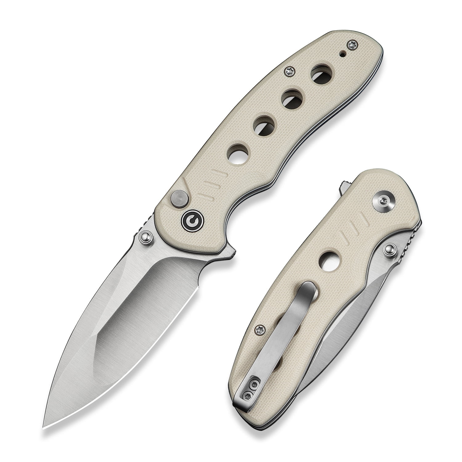 CIVIVI Triptych Pocket Folding Knife with 2.97" 14C28N Blade G10 Handle C23085B-2, OD Green